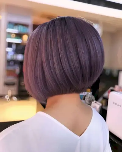 Elegant lilac ash brown hair color