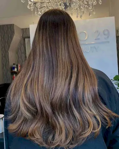 Chestnut Balayage on Light Golden Brown Hair Color