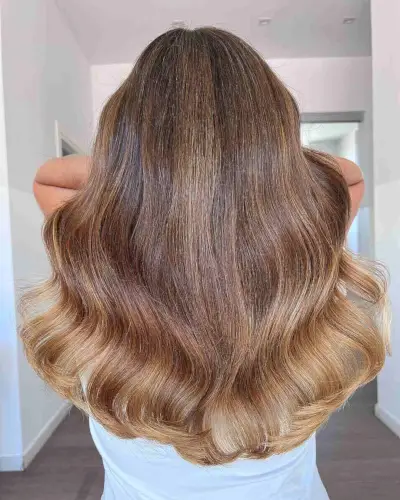 Soft Light Brown Balayage with Brighter Ends