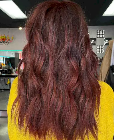dark brown auburn raspberry hair