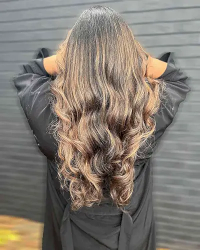 Brunette with Blonde Caramel Balayage