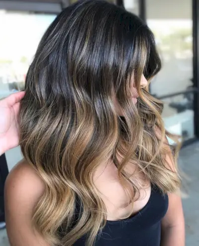 Spiced Up Bronde Balayage on Dark Hair