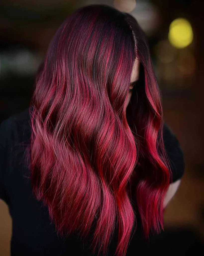 Hot Tamale Red Balayage Hair' title=