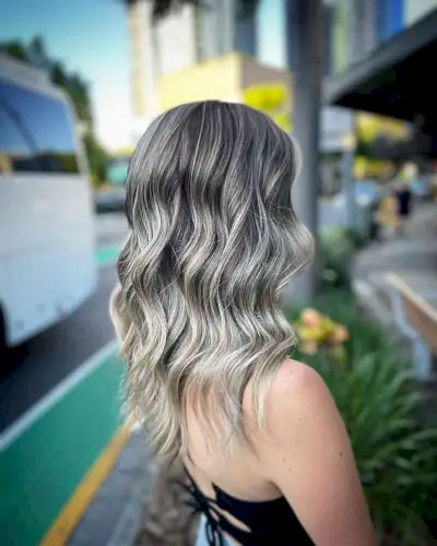 Medium Dark Ash-Toned Hair with Brighter Ends