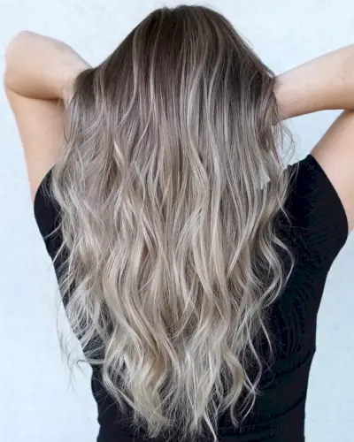 Sandy Blonde Balayage on Dark Hair