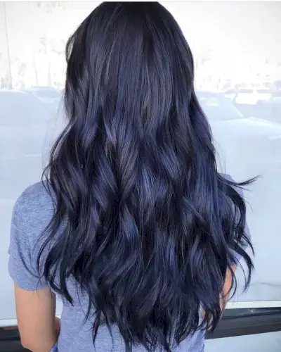 Marvelous Dark Metallic Blue Hair Color