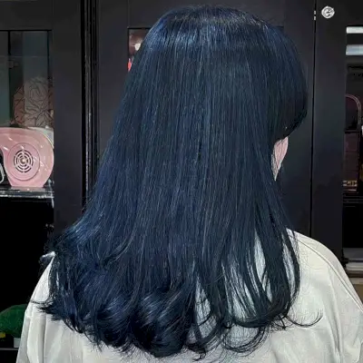 Deep Ocean Blue Medium Hair