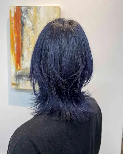 Dark Violet-Blue on Medium Jellyfish Hair