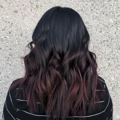 Gorgeous black and burgundy balayage