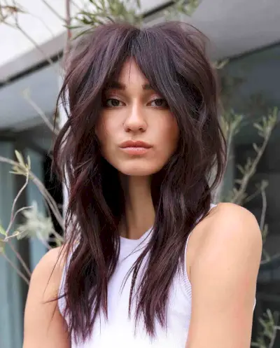 Mid-Length Burgundy Shag