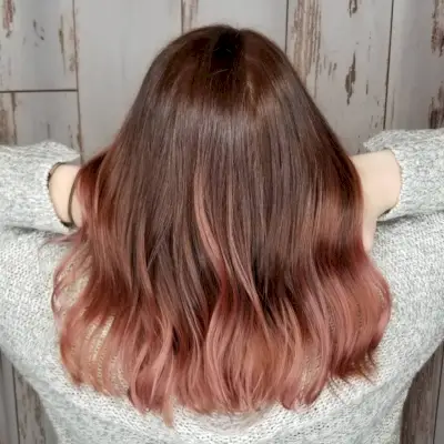 Medium Length Mauve Burgundy Hair Color