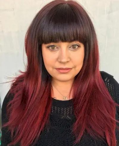 Black to Ruby Red ombre