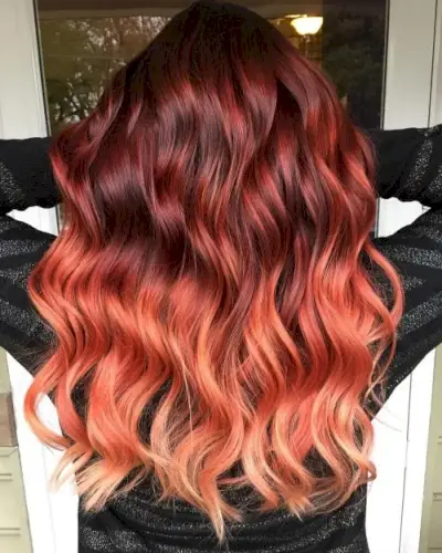 Candy Red ombre hair