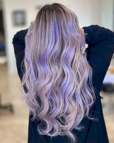 Frosted Lavender Balayage Color