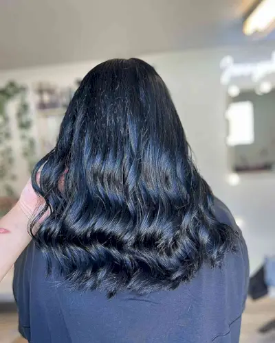 Rich and Classy Blue Black Hairstyle