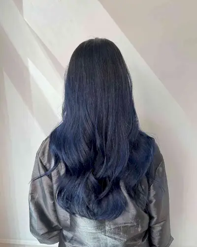 Perfect Balayage Ombre Blue Black Haircolor 