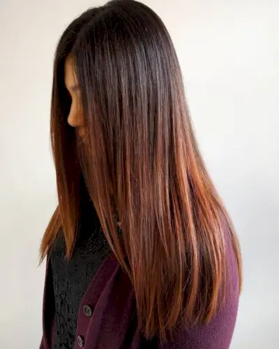 Reddish Brown and Dark Auburn Balayage