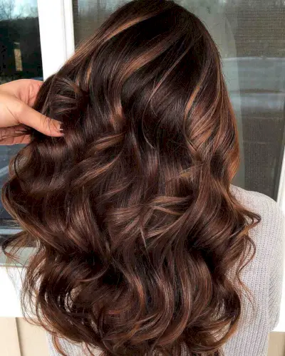 dimensional warm chocolate brown highlights
