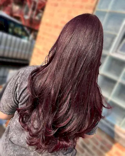 Mauve red chocolate brown hair color