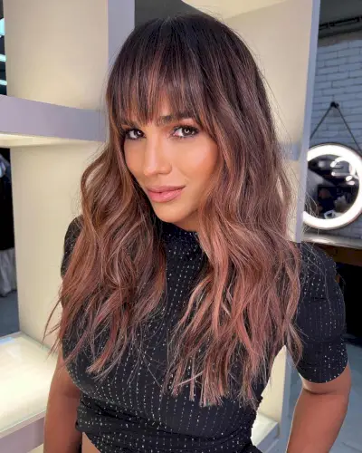 Sweet dark chocolate brown with mahogany red hair