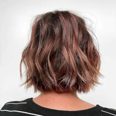 Rich deep red brunette chocolate brown hair color