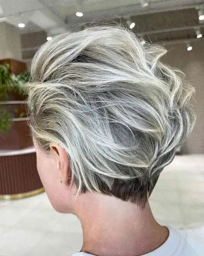 Short Tousled Blonde Balayage Hair