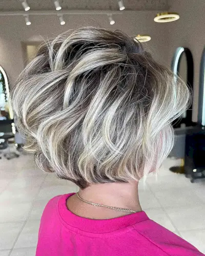 Vivid Blonde Balayage for Short Hair