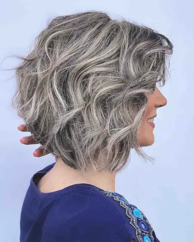 dimensional grey balayage highlights