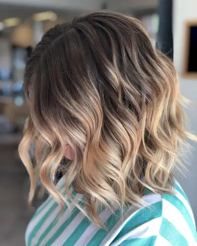 Dark Blonde Balayage on Dark Brown Hair