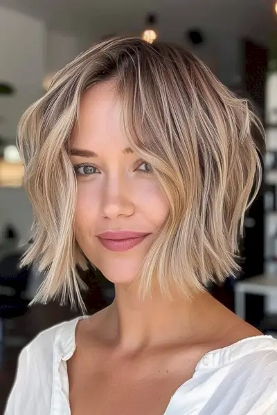 Dark Blonde to Light Blonde Ombre on Short Hair