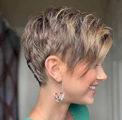 Edgy Pixie Cut with a Purple Balayage