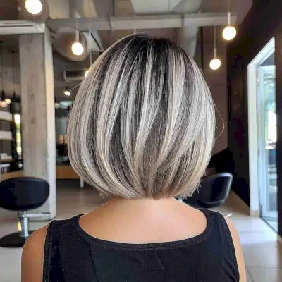 Short hair with Stunning Ash Blonde Balayage Highlights