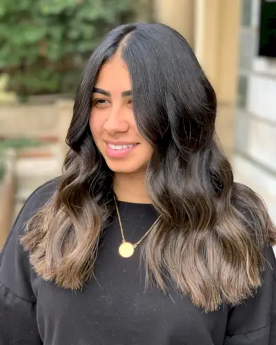 black to light golden brown hair ombre