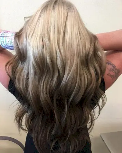 Fresh Blonde to Brown Ombre with Waves
