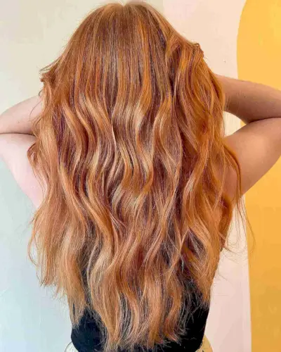 Dreamy Copperish Orange Long Waves