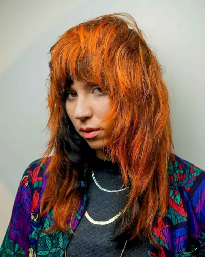 trendy burnt orange hair color