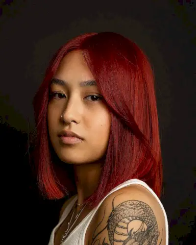 Striking Straight Red Hair