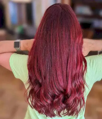 Stunning Long Red Hair with Curled Ends