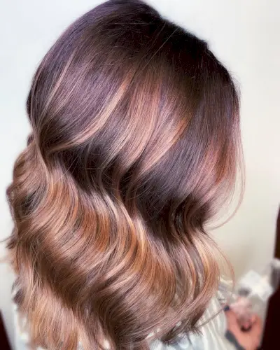 Spicy Mahogany With Blonde Highlights