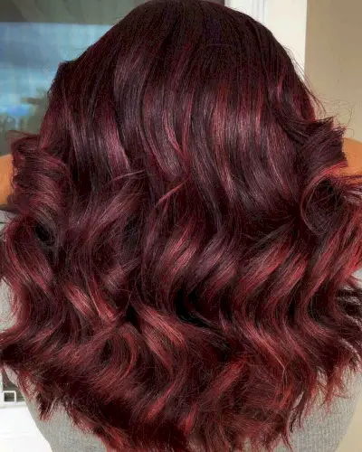 Feminine Merlot Red Hair Color
