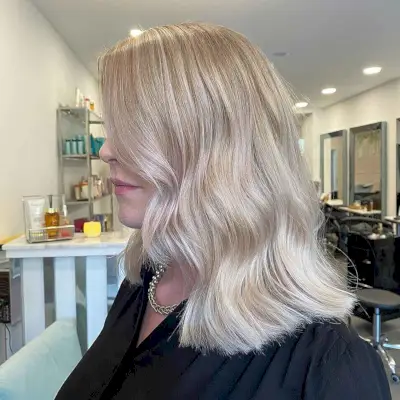 Bright champagne blonde color