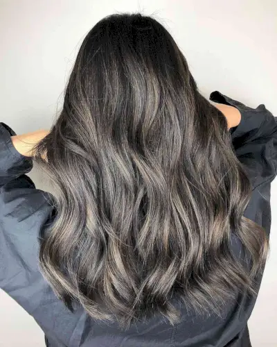 Trendy Ash Brown Partial Balayage Ombre