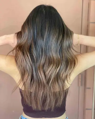 Natural Partial Balayage with Chocolate Brown Shade