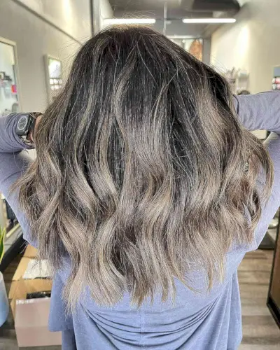 Sweet Ash Blonde Partial Balayage Ombre