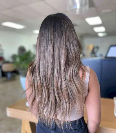 Color Melt with Ashy Hair Color and a Partial Balayage