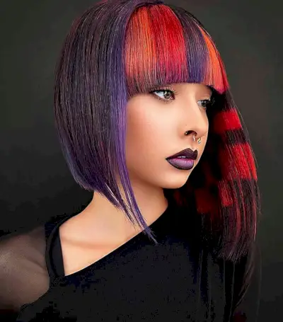 Asymmetrical Edgy Hair Colors for women with an edge