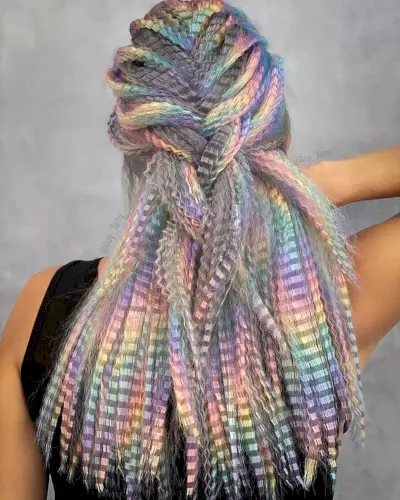 Rainbow prism hair color