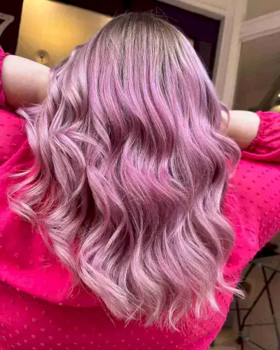 Bubblegum Pink Foilayage Balayage Hair