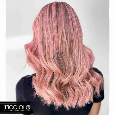 Soft Pink Balayage Highlights