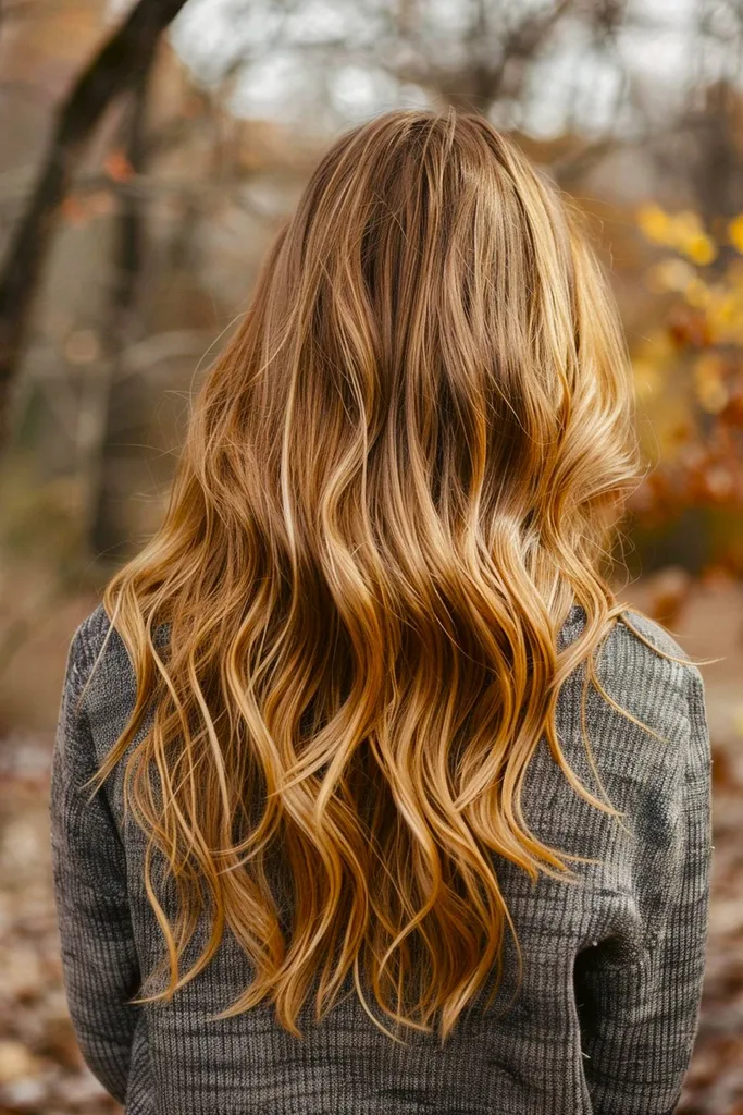 capelli castani color miele e cacao' title=